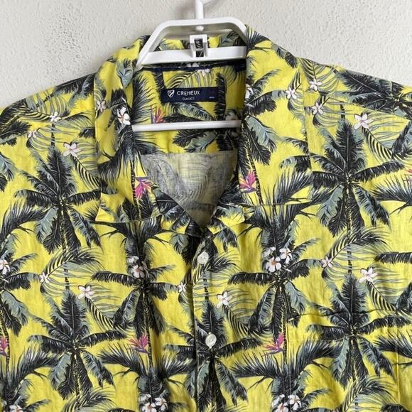 Cremieux Classics Aloha Linen Men's Size XXL Yellow Green Palm Trees‎ - Picture 4 of 8
